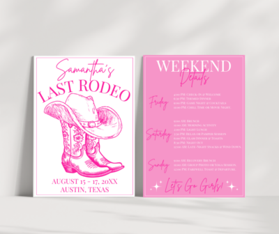 Last Rodeo Bachelorette Invitation | Editable Canva Template