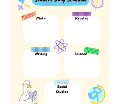 Free Student Daily Schedule Printable