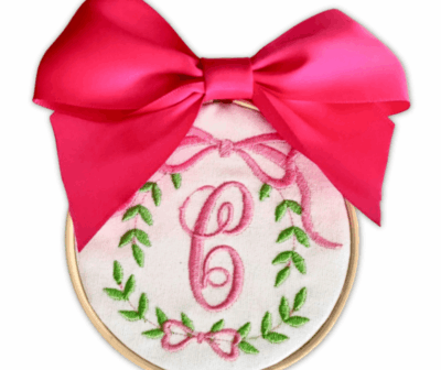 Embroidered Ornament for Baby Girl First Christmas